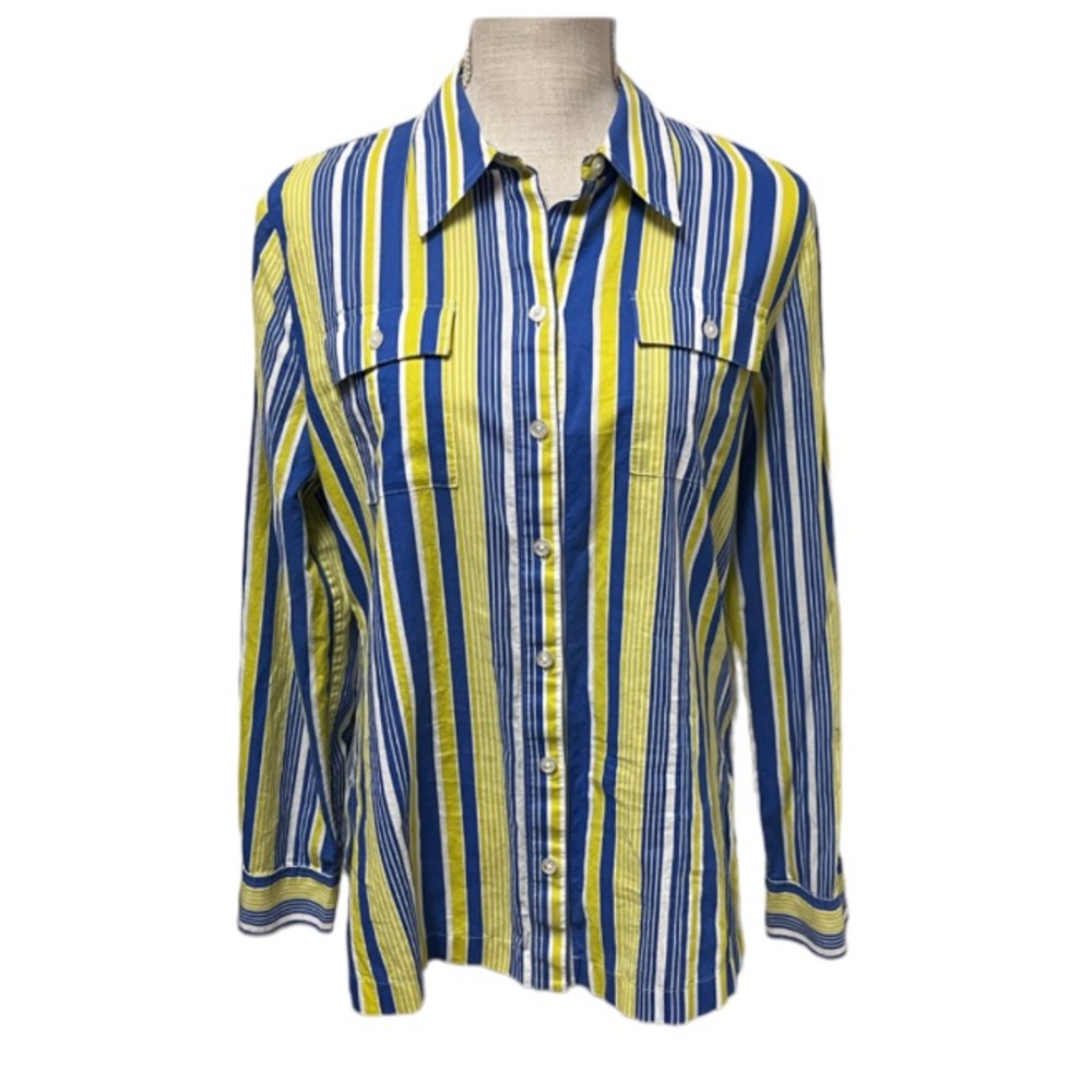 JONES NEW YORK Striped Button-Down Shirt Size Medium